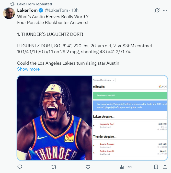 的二号位, ue, 湖人太需要